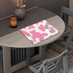 Pastel Pink And White Cow Print Placemat