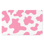 Pastel Pink And White Cow Print Polyester Doormat