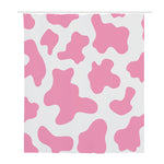 Pastel Pink And White Cow Print Polyester Shower Curtain