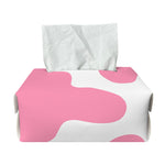 Pastel Pink And White Cow Print Rectangle Tissue Box Cover