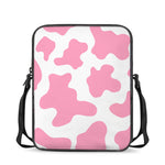 Pastel Pink And White Cow Print Rectangular Crossbody Bag