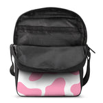 Pastel Pink And White Cow Print Rectangular Crossbody Bag