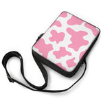 Pastel Pink And White Cow Print Rectangular Crossbody Bag