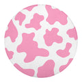 Pastel Pink And White Cow Print Round Blanket