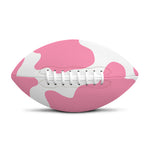 Pastel Pink And White Cow Print Rugby Ball