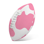 Pastel Pink And White Cow Print Rugby Ball