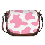 Pastel Pink And White Cow Print Saddle Bag