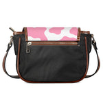 Pastel Pink And White Cow Print Saddle Bag
