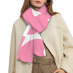 Pastel Pink And White Cow Print Scarf