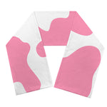 Pastel Pink And White Cow Print Scarf