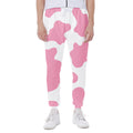 Pastel Pink And White Cow Print Joggers