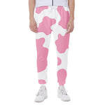 Pastel Pink And White Cow Print Scuba Joggers