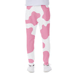 Pastel Pink And White Cow Print Scuba Joggers