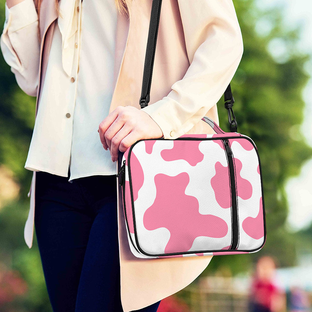 Pastel Pink And White Cow Print Shoulder Strap Bible Bag