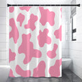 Pastel Pink And White Cow Print Shower Curtain