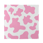Pastel Pink And White Cow Print Silk Bandana