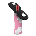Pastel Pink And White Cow Print Single Neoprene Wine Tote