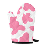Pastel Pink And White Cow Print Single Oven Mitt