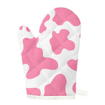 Pastel Pink And White Cow Print Single Oven Mitt
