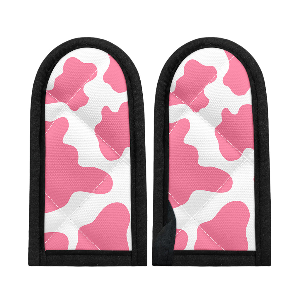 Pastel Pink And White Cow Print Skillet Handle Cover