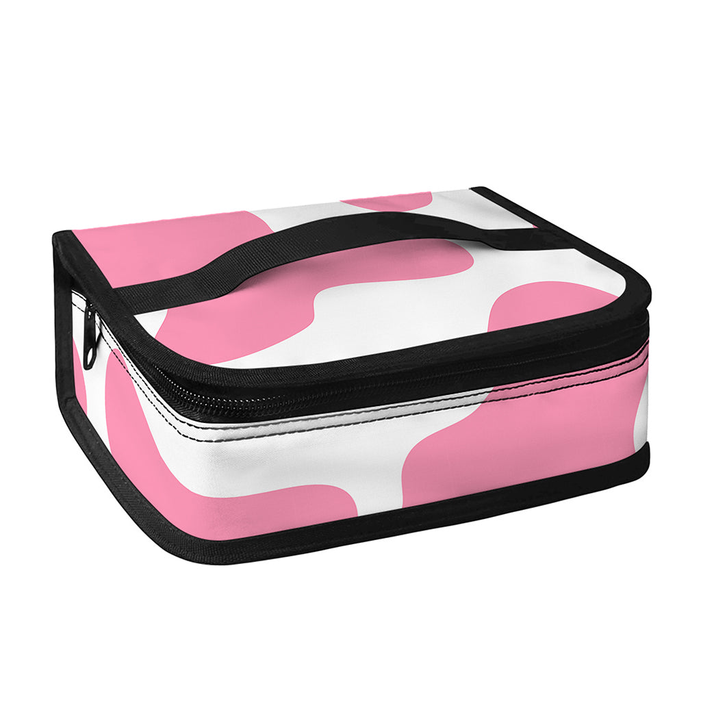Pastel Pink And White Cow Print Small Lunch Bag
