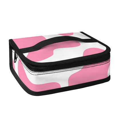 Pastel Pink And White Cow Print Small Lunch Bag