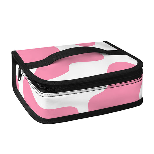 Pastel Pink And White Cow Print Small Lunch Bag