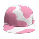 Pastel Pink And White Cow Print Snapback Cap