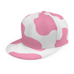 Pastel Pink And White Cow Print Snapback Cap