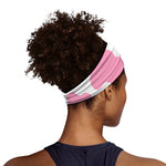 Pastel Pink And White Cow Print Sports Headband