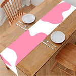 Pastel Pink And White Cow Print Table Runner
