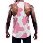 Pastel Pink And White Cow Print Training Tank Top