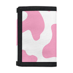 Pastel Pink And White Cow Print Trifold Wallet