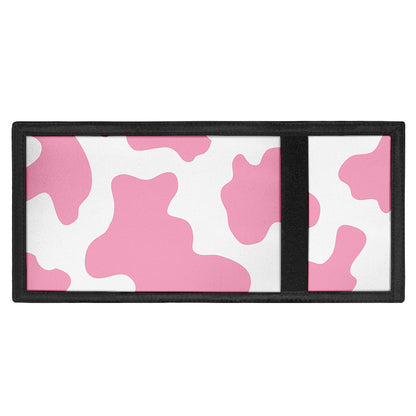 Pastel Pink And White Cow Print Trifold Wallet