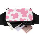 Pastel Pink And White Cow Print Waist Bag