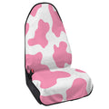 Pastel Pink And White Cow Print Waterproof Car Seat Cover