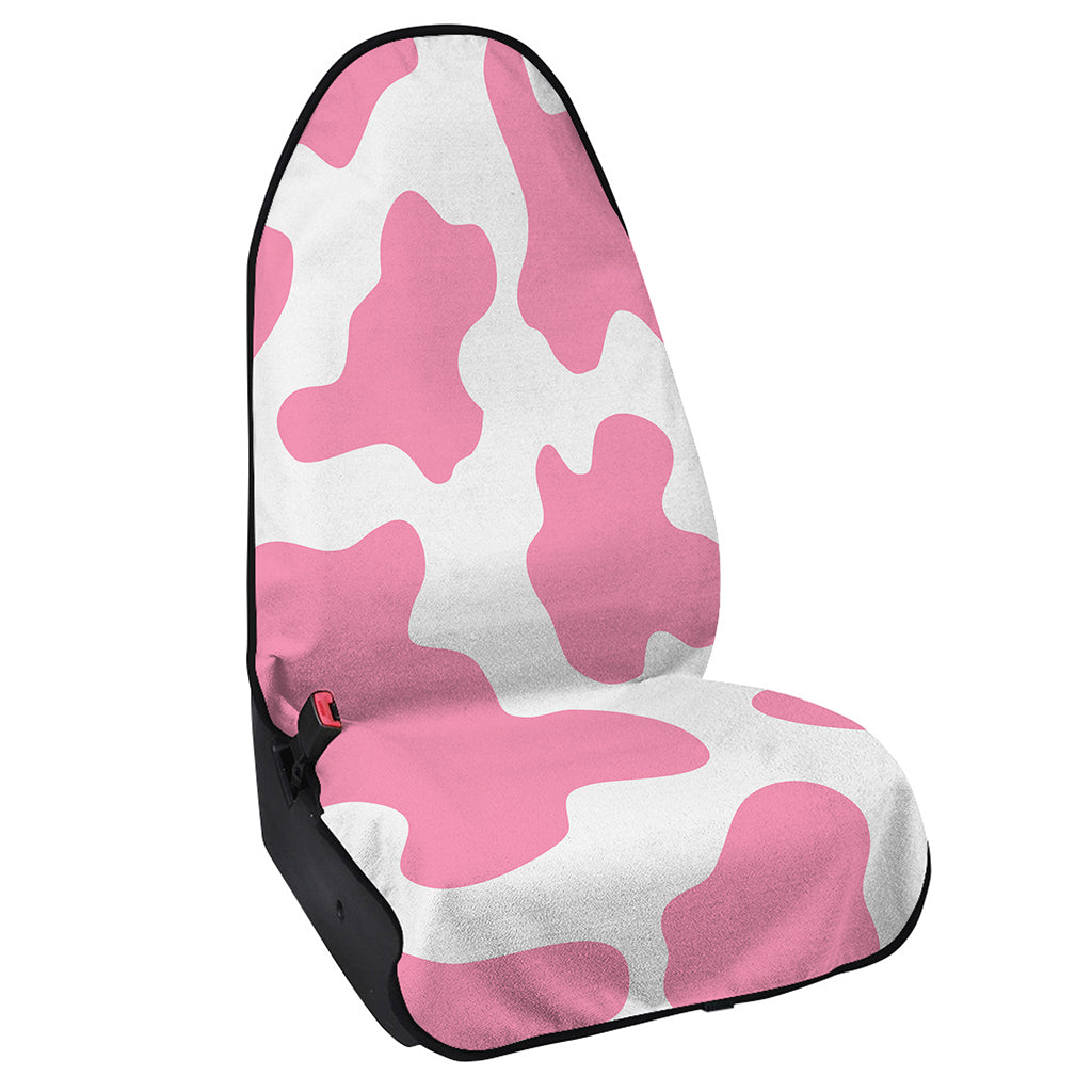 Pastel Pink And White Cow Print Waterproof Car Seat Cover
