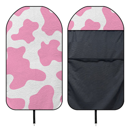 Pastel Pink And White Cow Print Waterproof Car Seat Cover