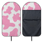 Pastel Pink And White Cow Print Waterproof Car Seat Cover