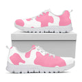Pastel Pink And White Cow Print White Running Shoes