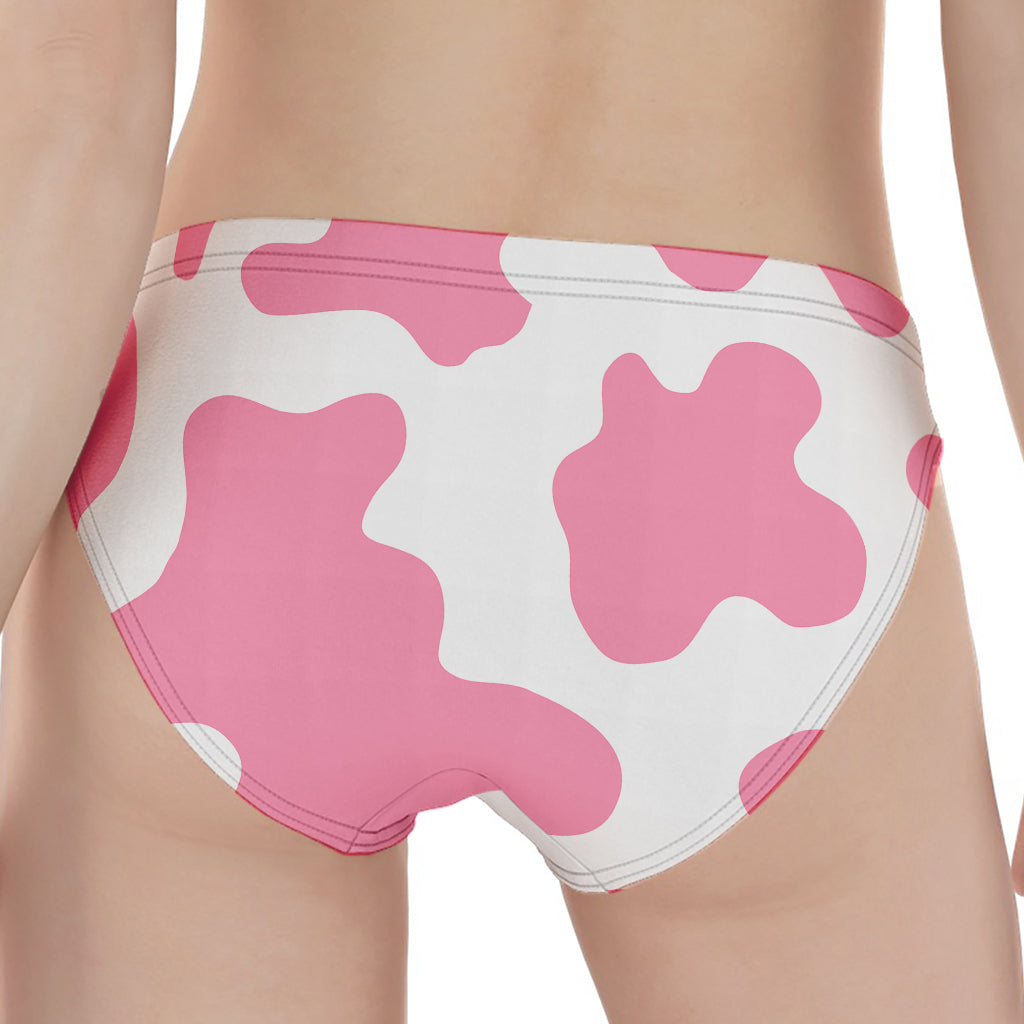 Pastel Pink And White Cow Print Women's Panties