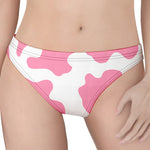 Pastel Pink And White Cow Print Women's Thong