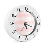 Pastel Pink And White Houndstooth Print Alarm Clock