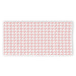 Pastel Pink And White Houndstooth Print Beach Towel