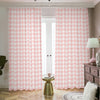 Pastel Pink And White Houndstooth Print Blackout Pencil Pleat Curtains