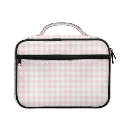 Pastel Pink And White Houndstooth Print Briefcase Bible Bag