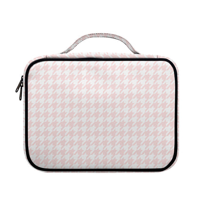 Pastel Pink And White Houndstooth Print Briefcase Bible Bag