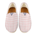 Pastel Pink And White Houndstooth Print Casual Shoes