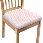 Pastel Pink And White Houndstooth Print Chair Cushion Cover