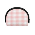 Pastel Pink And White Houndstooth Print Coin Purse